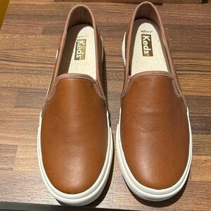 Like New! Leather Keds Double Decker Leather Slip Ons